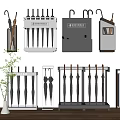 Modern Umbrella Stands With Hanging Umbrellas For Home Interior Decor