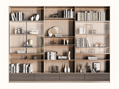 Modern Bookcase Simple Bookcase 3d model