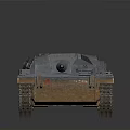 Weathered Military Vehicle With Tracked Wheels Turret Green Cylindrical Objects And White Insignia