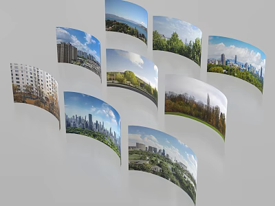 Comprehensive Aerial Planning With Urban Buildings Green Spaces And City Skyline 3d model