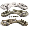 Modern Sectional Sofa With Multiple Colors Comfortable Pillows And Soft Throw Blankets