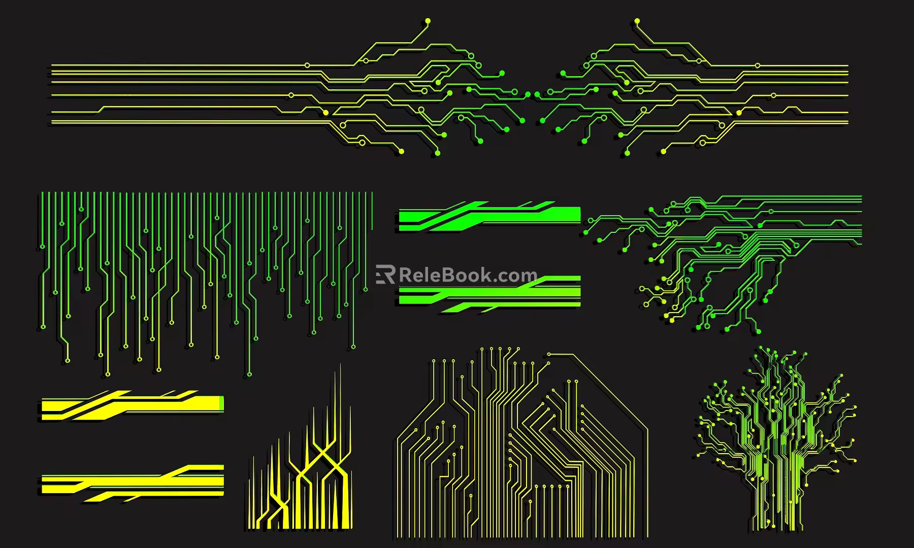 Modern science and technology line science and technology elements 3d model