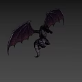 Game And Movie Character Dragon With Large Wings And Dark Scales