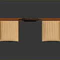 Traditional Wooden Furniture Set With Carved Back And Two Striped Cushion Seats
