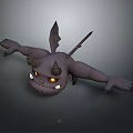 Fantasy Monster Character Design With Horns Wings Spikes And Claws 3D Render