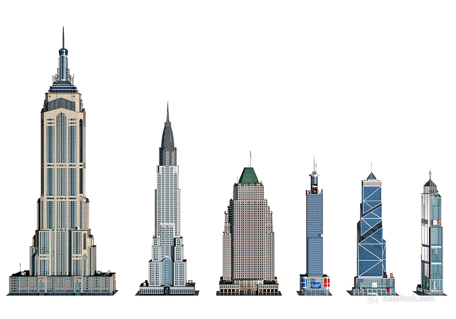 Various Modern Office Buildings With Distinct Architectural Designs And Exteriors 3d model 