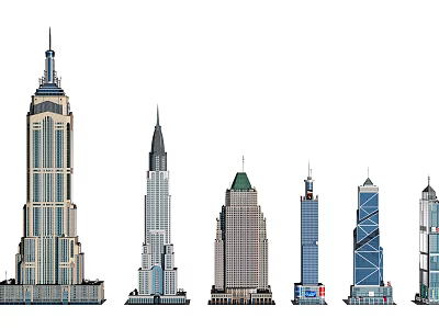 Various Modern Office Buildings With Distinct Architectural Designs And Exteriors 3d model