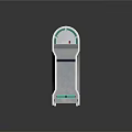 Industrial Building Component Gray Metal Enclosure With Green Indicator And Warning Sign