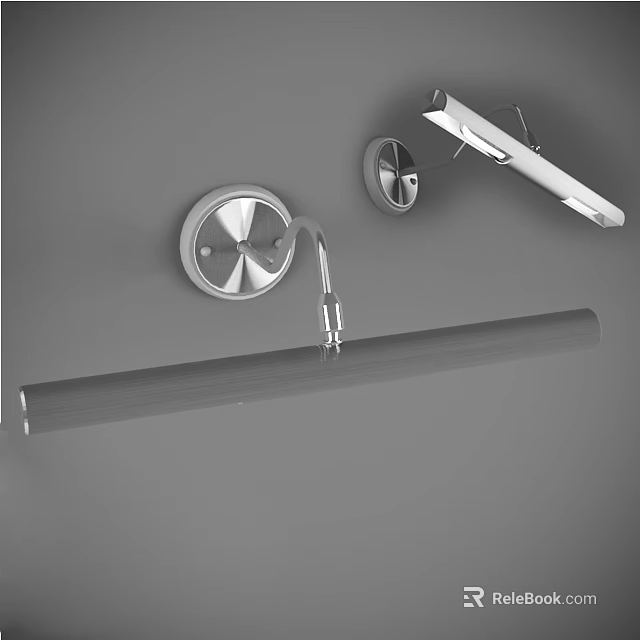 Modern Metallic Wall Sconce With Sleek Design Adjustable Arm And Cylindrical Shade 3d model 