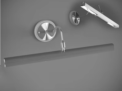 Modern Metallic Wall Sconce With Sleek Design Adjustable Arm And Cylindrical Shade 3d model
