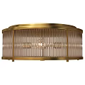 Elegant Modern Ceiling Light With Gold Frame Striped Design And Crystal Shade 3d model