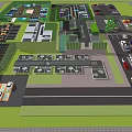 Campus Site Layout With Multiple Parking Areas Buildings Sports Field And Green Spaces