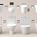 Various Modern Toilet Designs Showcasing Different Styles And Bathroom Features 3d model