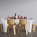 Modern Children's Table and Chair Children's Study Table and Chair Children's Game Table and Chair Children's Building Blocks Table 3d model