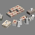 daily necessities paper towel toilet paper 3d model