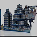 Harbin Beer Promotional Display With Stacked Cans And Advertising Stand