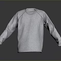 Gray Long Sleeve Sweatshirt with Round Neck and Stitch Details in Simple Minimalist Design