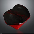 Heart Shaped Wooden Stone Artwork With Black And Red Textured Surface Design