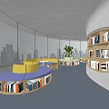 Modern Library Circular Library Center Arc Dot Rest Area Reading Area Creative Embedded Library Haikou Library Ma Yansong Library 3d model