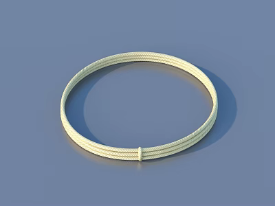 Light Yellow Woven Rope Ring For Daily Life Use And Decoration 3d model