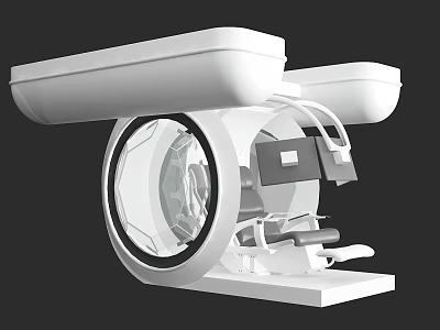 Modern White Medical Diagnostic Equipment With Circular Scanner And Control Unit 3d model
