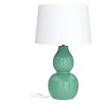 Green Ceramic Gourd Shaped Base Table Lamp With White Fabric Shade 3d model