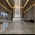 Modern Average Hotel Lobby 3d model