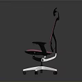 Comfortable Pink Office Chair With Mesh Back Headrest And Black Armrests