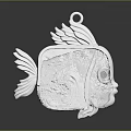 Elegant Silver Fish Shaped Pendant With Intricate Carving And Detailed Wings Design