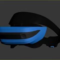 Blue And Black VR Headset With Modern Sleek Design For Computer Tech 3d model