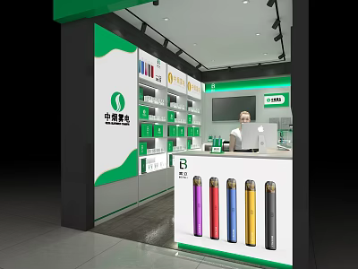 Modern Store Electronic Cigarette Showroom 3d model