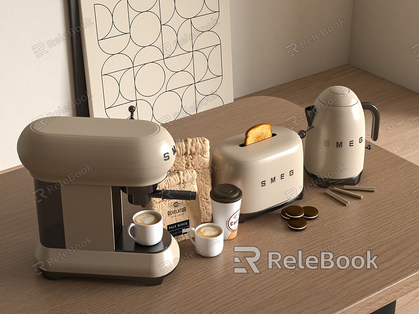 Modern Kitchen Appliances Coffee Machine Electric Kettle Juicer Bread Machine model