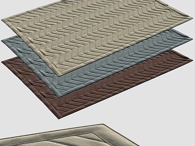 Stylish Square Rugs With Herringbone Pattern In Multiple Colors For Home Decor 3d model