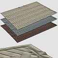 Stylish Square Rugs With Herringbone Pattern In Multiple Colors For Home Decor 3d model