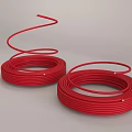 Hardware Tools Red Coiled Cables Two Rolls for Workshop and Repairs 3d model