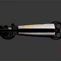 Decorative Vintage Pistol with Black Body Intricate Golden Accents and White Grip