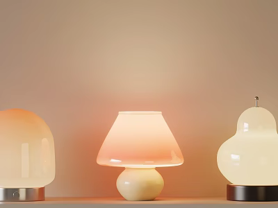 Modern Table Lamps With Unique Shapes And Soft Lighting Glow 3d model