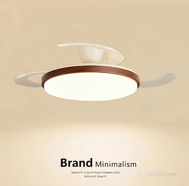 Modern Minimalist Chandelier With Wooden Accent And White Round Light Fixture Design 3d model 