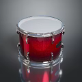 Professional Red Glitter Snare Drum With White Head And Chrome Hardware 3d model