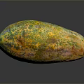 Ripe Spotted Papaya With Yellow Green Skin On Black Background And Reflection