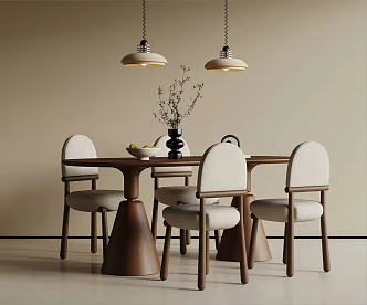French Middle Style Dining Table and Chair French Middle Style Dining Table and Chair 3d model