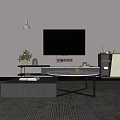 Modern Living Room Interior TV Stand With Open Shelf And Storage Furniture