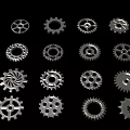 Various Metal Gear Wheels With Different Designs And Teeth Patterns 3d model