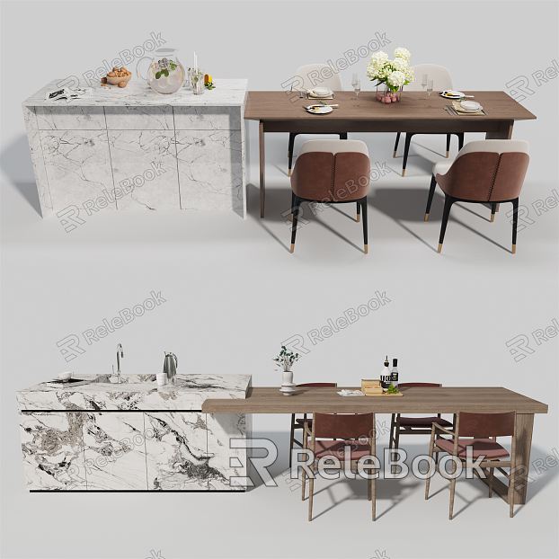 Modern Dining Table and Chair Combination Island Table and Chair model