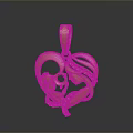 Golden Heart Shaped Pendant With Mother And Child Kissing Design Jewelry Accessory