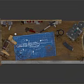 Modern woodworking table work table workbench tool table 3d model