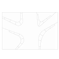 Urban Plaza Landscape With Aerial View Geometric Pavement Curved White Lines and Green Lawns