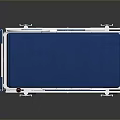 Modern Medical Hospital Bed With Blue Mattress White Frame Wheels And Display Screen