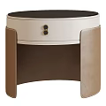 Elegant Modern Nightstand With Leather Panel And Curved Wooden Frame Design