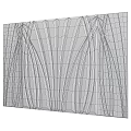 Beige Wavy Textured Wall Decor With Silver Metal Lines And Glass Reflection